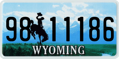 WY license plate 9811186