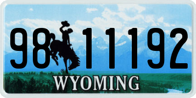 WY license plate 9811192