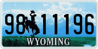WY license plate 9811196