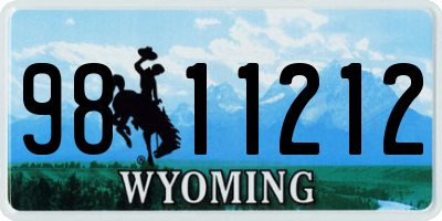 WY license plate 9811212