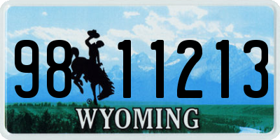 WY license plate 9811213
