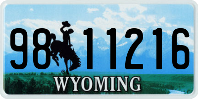 WY license plate 9811216