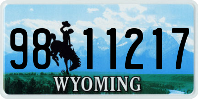 WY license plate 9811217