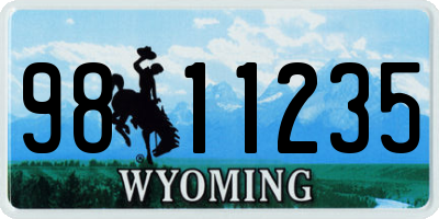 WY license plate 9811235