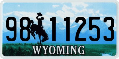 WY license plate 9811253