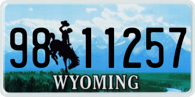 WY license plate 9811257
