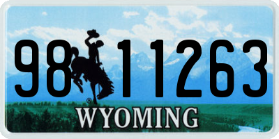 WY license plate 9811263