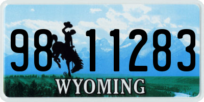 WY license plate 9811283