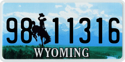 WY license plate 9811316