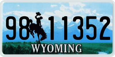 WY license plate 9811352