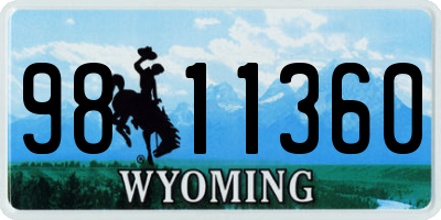 WY license plate 9811360
