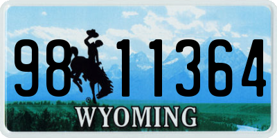 WY license plate 9811364