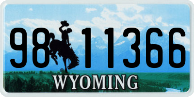 WY license plate 9811366