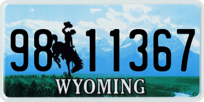 WY license plate 9811367