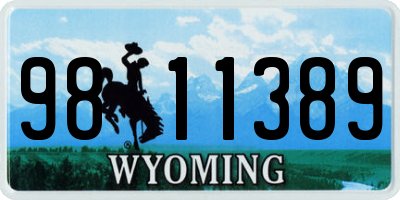 WY license plate 9811389