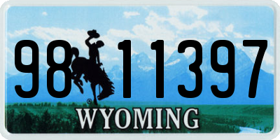 WY license plate 9811397