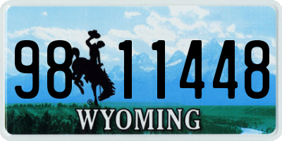 WY license plate 9811448