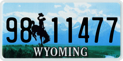 WY license plate 9811477