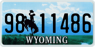 WY license plate 9811486