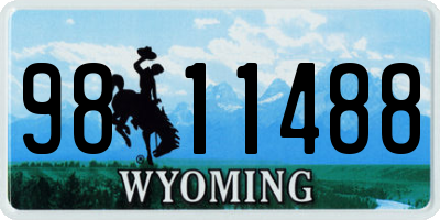 WY license plate 9811488