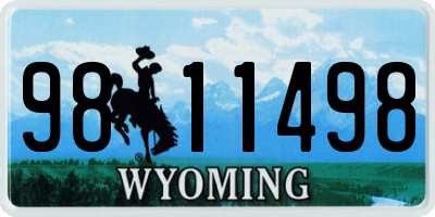 WY license plate 9811498