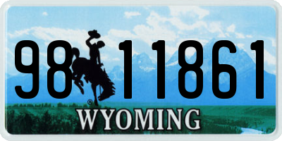 WY license plate 9811861