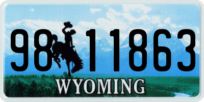 WY license plate 9811863