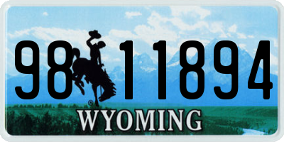 WY license plate 9811894