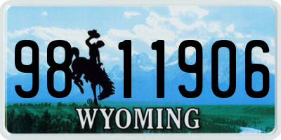 WY license plate 9811906