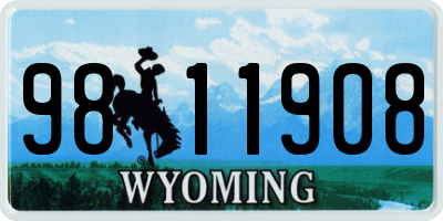 WY license plate 9811908