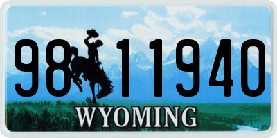 WY license plate 9811940