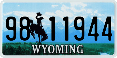 WY license plate 9811944