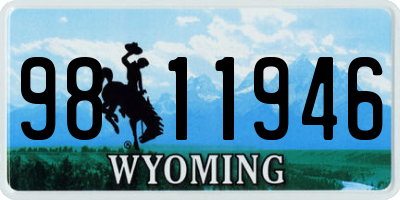 WY license plate 9811946