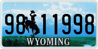 WY license plate 9811998