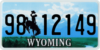 WY license plate 9812149