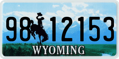WY license plate 9812153
