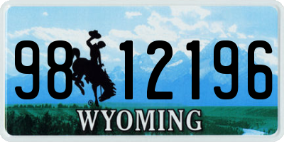 WY license plate 9812196