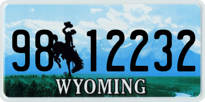 WY license plate 9812232