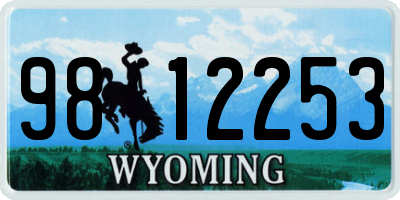 WY license plate 9812253