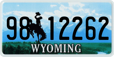 WY license plate 9812262