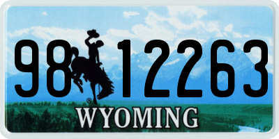 WY license plate 9812263