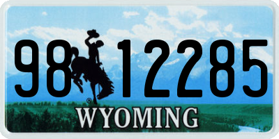 WY license plate 9812285