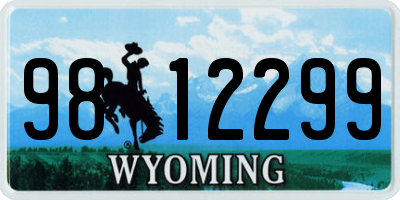 WY license plate 9812299