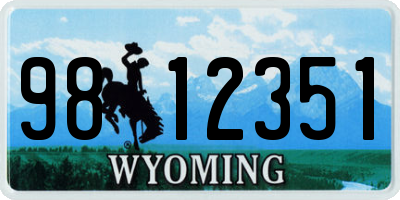 WY license plate 9812351