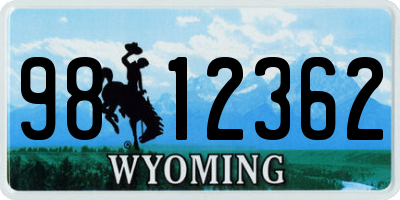 WY license plate 9812362