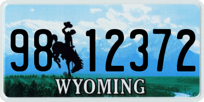 WY license plate 9812372