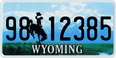 WY license plate 9812385