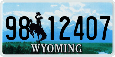 WY license plate 9812407