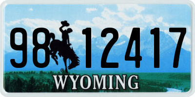 WY license plate 9812417