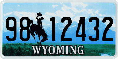 WY license plate 9812432